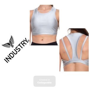 ‼️WOW‼️INDUSTRY ACTIVE Silver high neck sports bra